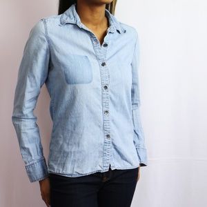 Light Denim Long Sleeve Button Up
